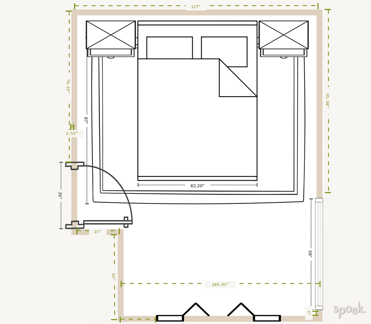 Bedroom Layout designed by Christin Rhodes