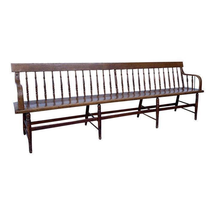Vintage 8 Foot Long Twisted Spindle Wooden Farmhouse Style Bench Seat | Farmhouse style, Bench, Deacons bench added by Spoak Member