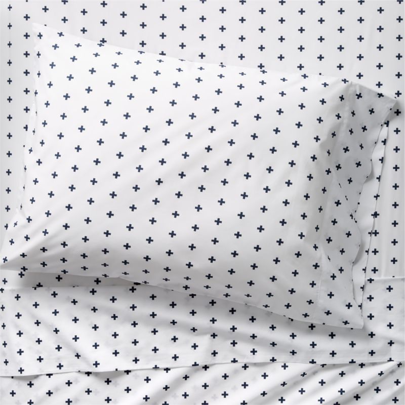 Modern Kids Organic Indigo Plus Sign Twin Sheet Set + Reviews | Crate & Kids added by Stephanie Wolbert