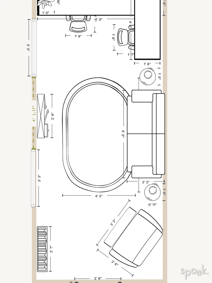 Small Living Room Layout designed by Abby Pendergrast
