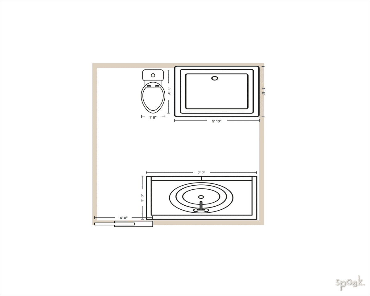 Bathroom Floor Plan designed by Elinor Skeie