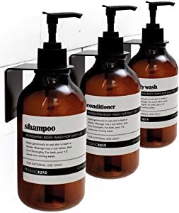 MaisoNovo Shampoo Dispenser for Shower Wall 3 Chamber - Drill Free Shower Soap Dispenser Wall Mount with Waterproof Labels - 3 Bottles 3 Wall Mounts added by Melissa Fraum