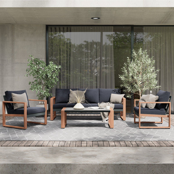 Arunas 5 - Person Outdoor Seating Group with Cushions added by Kylie Park