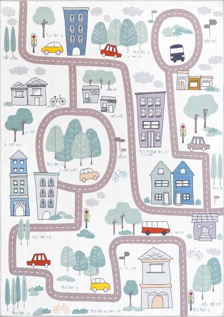 White Multicolor Washable Charlie Town Map 7' x 9' Area Rug added by Senna Wilson
