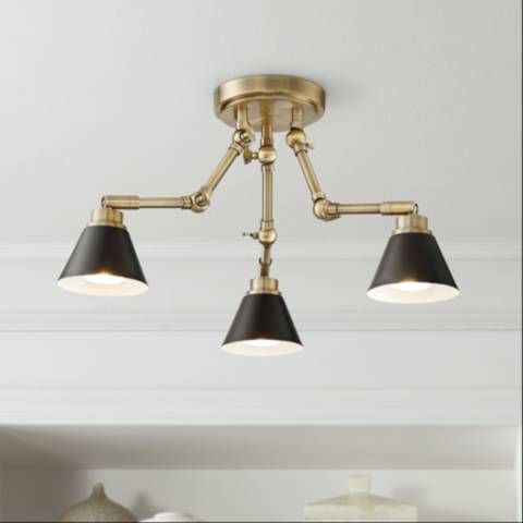 Pro Track Arnold 3-Light Antique Brass LED Ceiling Light - #61E81 | Lamps Plus added by Morgan Hatch
