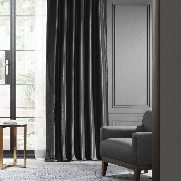 Gilman Faux Silk Curtains for Bedroom Blackout Curtains for Large Window Single Panel added by sallie tyler