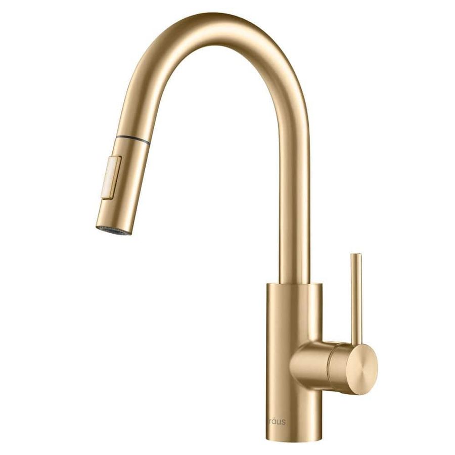 KRAUS Oletto Single-Handle Pull-Down Kitchen Faucet with Dual-Function Sprayer in Brushed Brass KPF-2620BB - The Home Depot added by Zanneta Peart Bennett