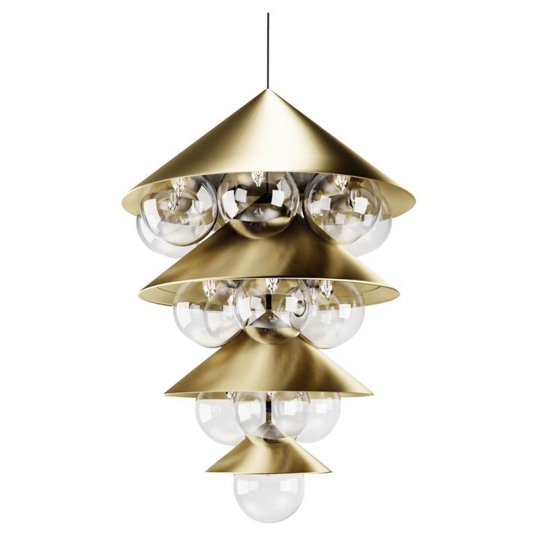 Nonla Chandelier by Kasadamo and Natalia Komarova, Brass version transparent added by Olga Dragieva