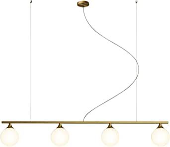 KCO Lighting Mid-Century Kitchen Island Light Gold Linear Light Lighting Glass Ball Ceiling Lights 4 Light Pendant Fixture for Restaurant Dining Room Living Room Bar added by Sarah Jackson