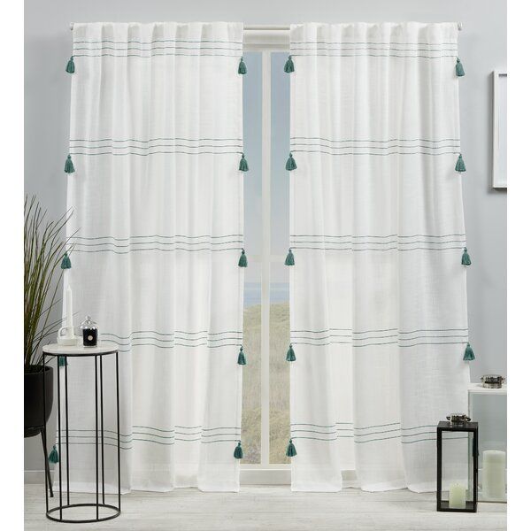 Kumsal Striped Semi Sheer Rod Pocket Curtain Panels added by H. Brooke Designs
