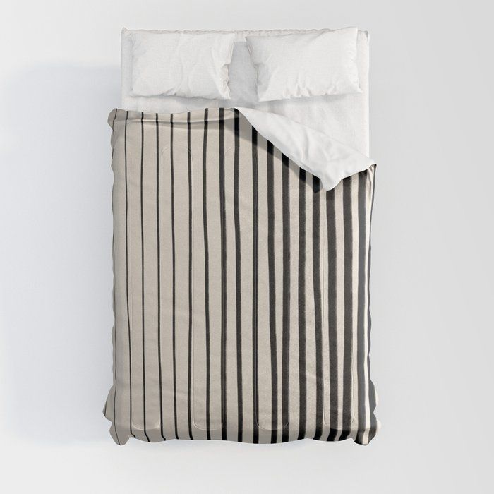 Black Vertical Lines Comforter by Alisa Galitsyna added by Lindsay Medendorp