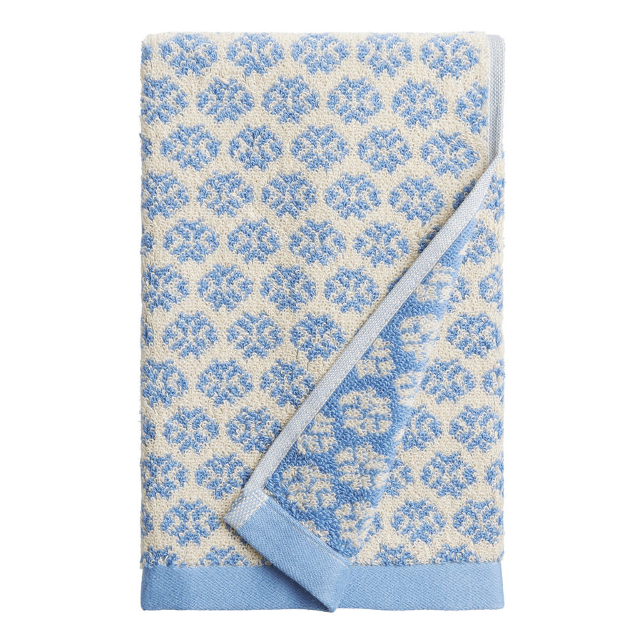 Aria Chambray Blue and Ivory Terry Hand Towel - World Market added by Jamie Stellato