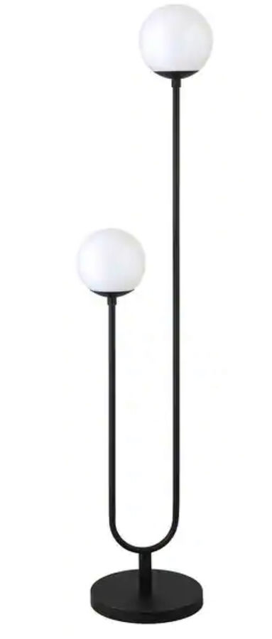 Dufrene 2-Light Floor Lamp with Glass Shades - Bed Bath & Beyond - 36541118 added by Elevated by Elise LLC