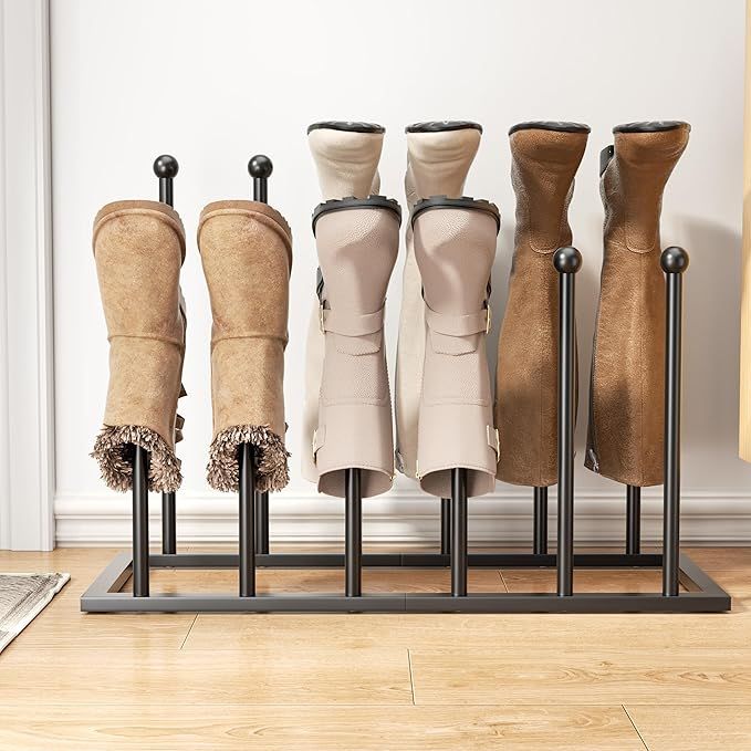pickpiff Free Standing Shoe Racks - Black Metal Boot Rack for Dorm Room, Closet, Entryway, Bedroom, Patio Outdoor, Hallway, Black, Shoe Storage Fit for 6 Pairs added by Rachel Fedorov