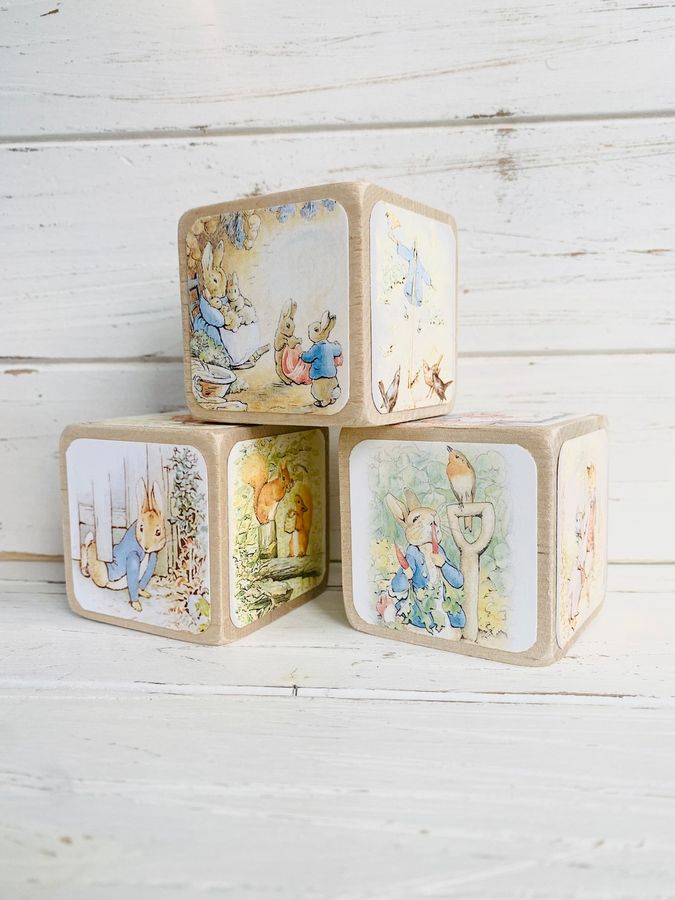 Beatrix Potter  Wood Blocks  Peter Rabbit  Nursery Room - Etsy added by Melanie Fenning
