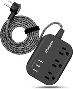Power Strip with USB, Mountable Flat Plug Power Strip with 3 Outlets 3 USB Ports(Smart 3.1A), 5ft Braided Extension Cord, Compact for Cruise Ship, Travel, Home, Office added by Melissa Fraum