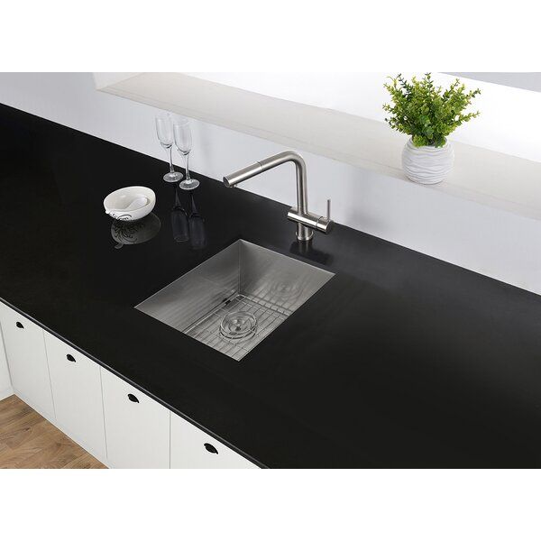 Nesta 15" L x 15" W Undermount Kitchen Sink with Basket Strainer added by Jillian Fiebelkorn