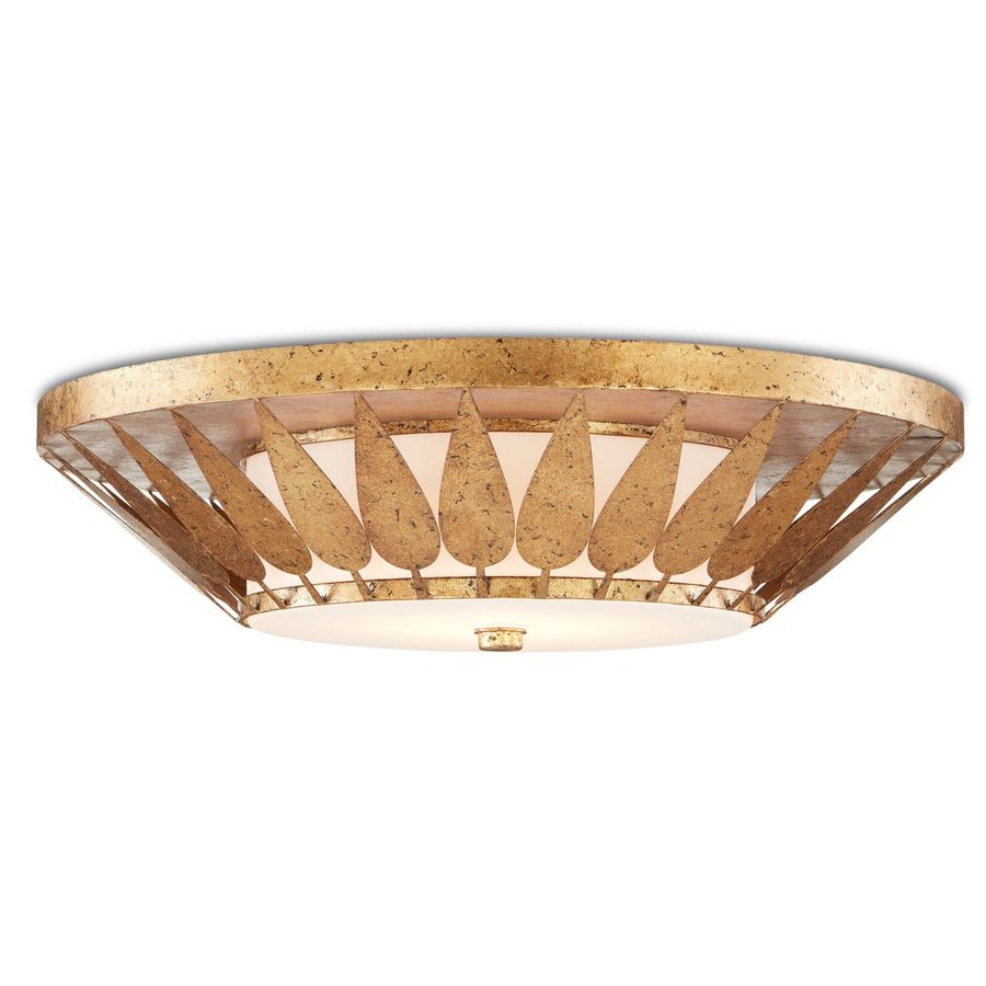 Floris Gold Flush Mount - New Gold Leaf/Milky Glass added by sarah spagnola