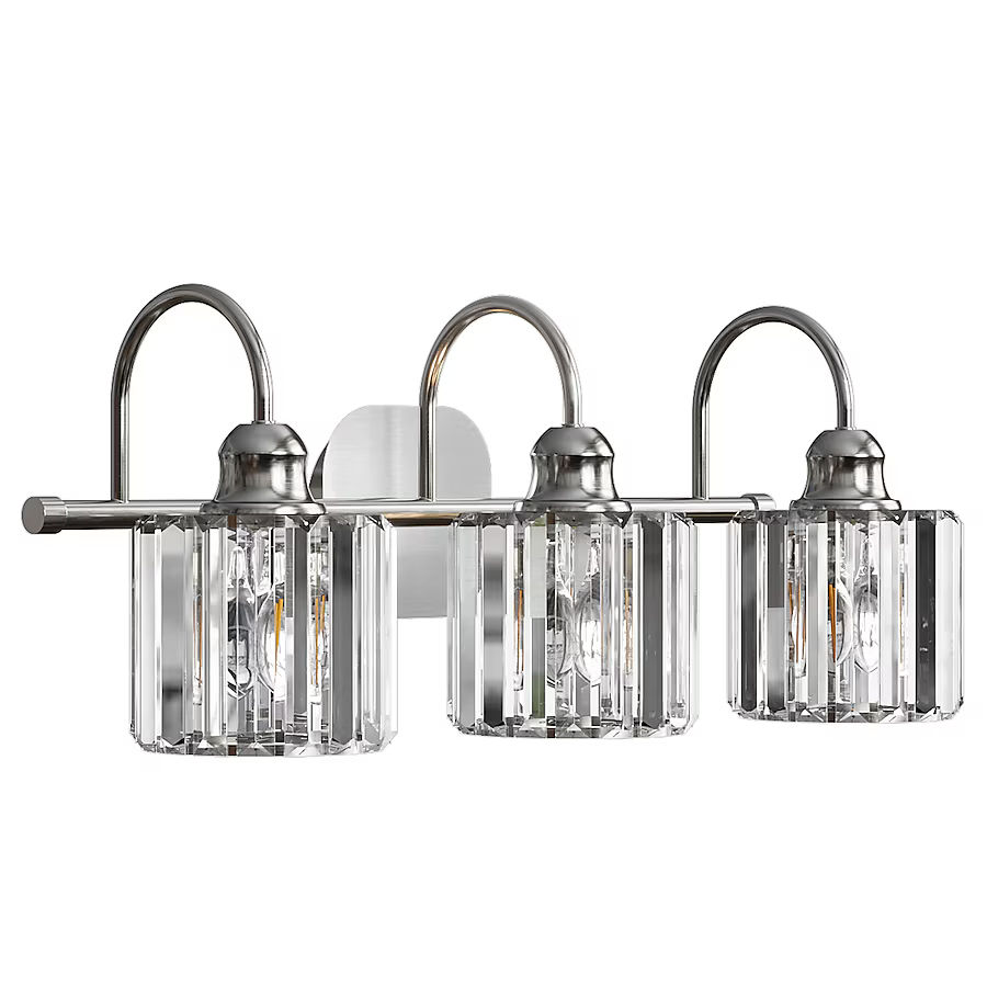 ExBrite 23.13-in 3 -Light Brushed Nickel Glam Vanity light added by Jasmine Jerrels