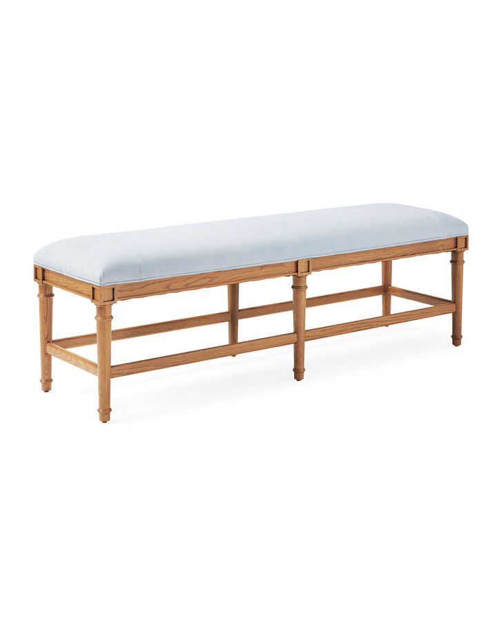 Bridgeway Bench - Coastal Blue Cottswald Leather added by Brandi Kambalov