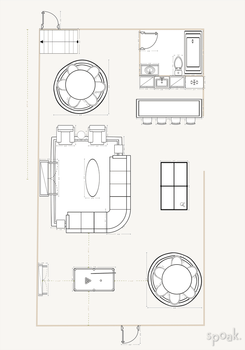 Living Room Layout designed by The Graymill