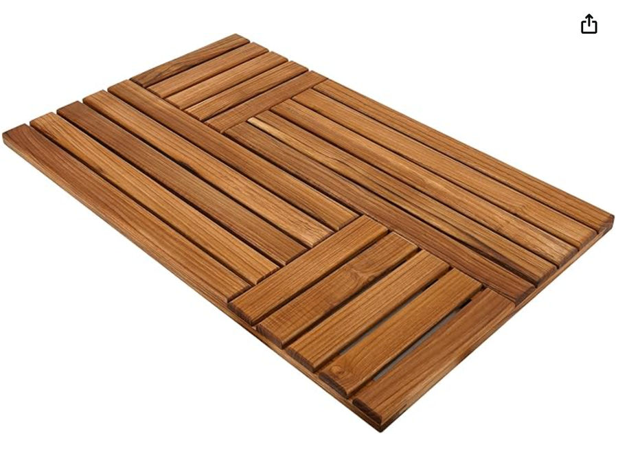 Utoplike Teak Wood Bath Mat, 31.8 x 20 inch Large Wooden Shower Mat for Bathroom, Non Slip Wood Floor Sturdy Mat for Inside Shower Luxury Spa Home or Outdoor added by Caitlyn Fitzpatrick
