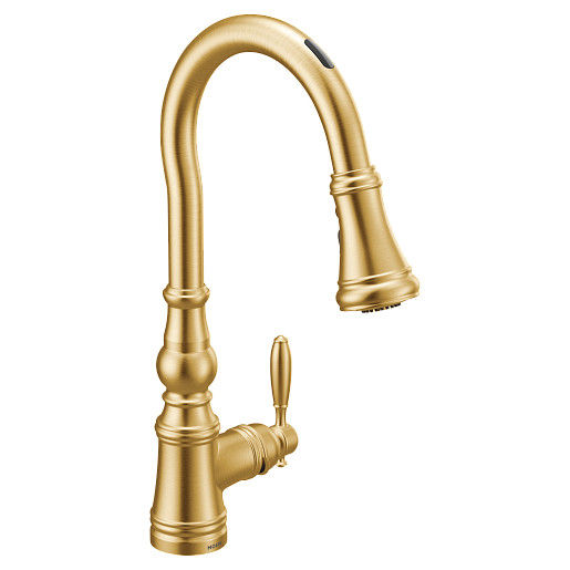 Weymouth Motion Control Smart Kitchen Faucet In Brushed Gold - One Handle High Arc Pulldown added by Christine Miller