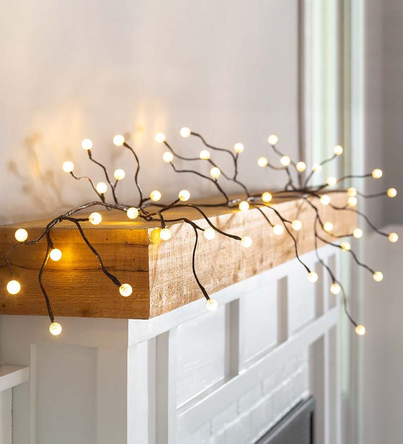 Indoor/Outdoor Globe Lighted Branch Garland with 48 Lights | Christmas Wreaths & Garlands | Holiday Shop | Plow & Hearth added by Katie Hoffman