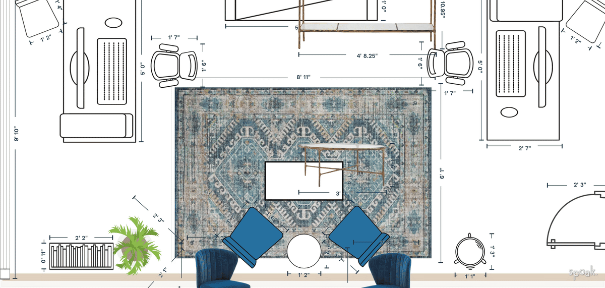 TV Room Floor Plan designed by Katie Corbin