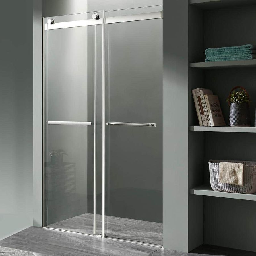 ANZZI Kahn 60 in. W x 76 in. H Sliding Frameless Shower Door/Enclosure in Chrome with Clear Glass SD-FRLS05802CH - The Home Depot added by Jazzy Matthews