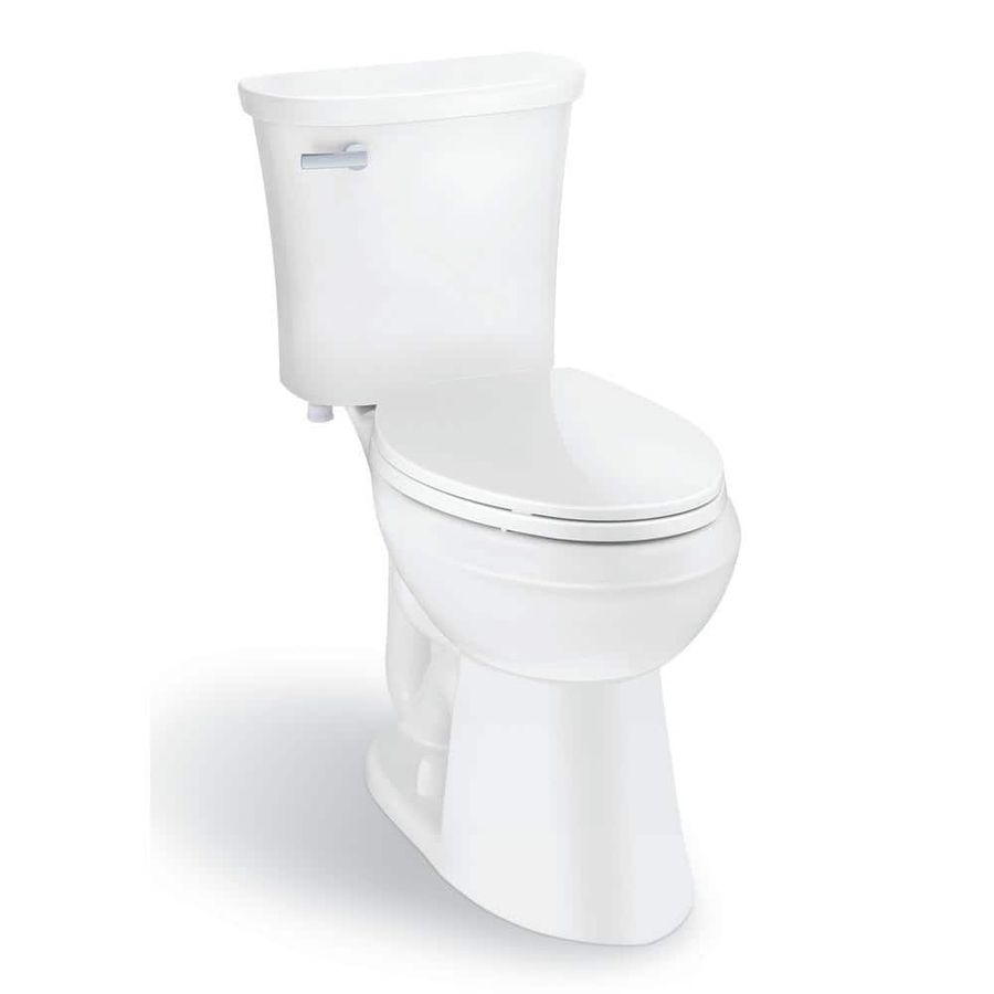 Glacier Bay Power Flush 2-Piece 1.28 GPF Single Flush Elongated Toilet in White with Slow-Close Seat Included N2450E - The Home Depot added by Jesse Coleman