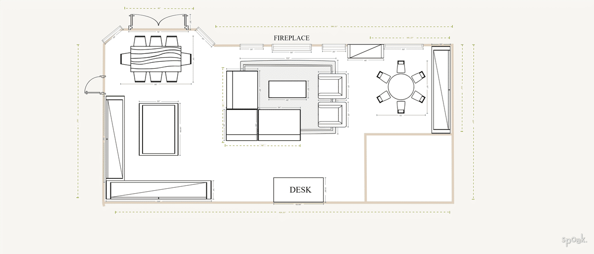 Family Room Layout designed by Evelin Robinson