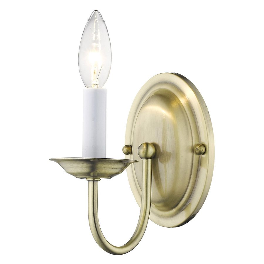 4151-01-Livex Lighting-Home Basics - 1 Light Wall Sconce in Farmhouse Style - 4.25 Inches wide by 7 Inches high-Antique Brass Finish - Walmart.com added by Theresa Gallagher