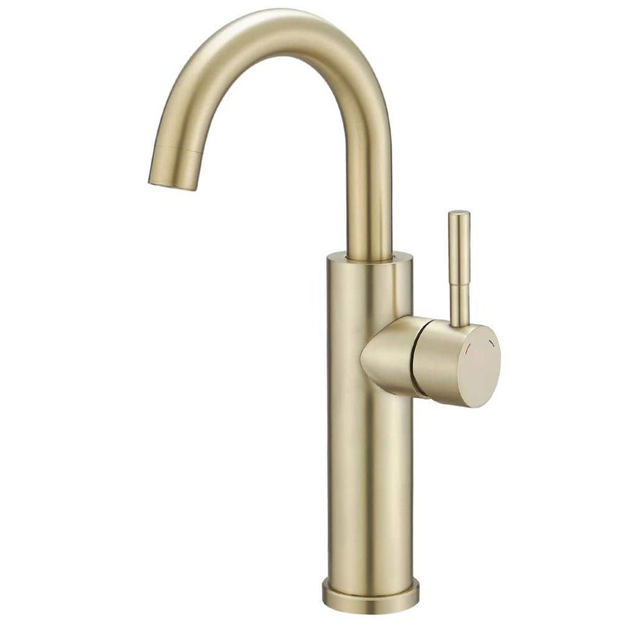 BWE Single Hole Single Handle High Arc Bathroom Bathroom Vessel Sink Faucet With Swivel Spout in Brushed Gold A-96020H-BG-0 - The Home Depot added by HELEN SALGADO