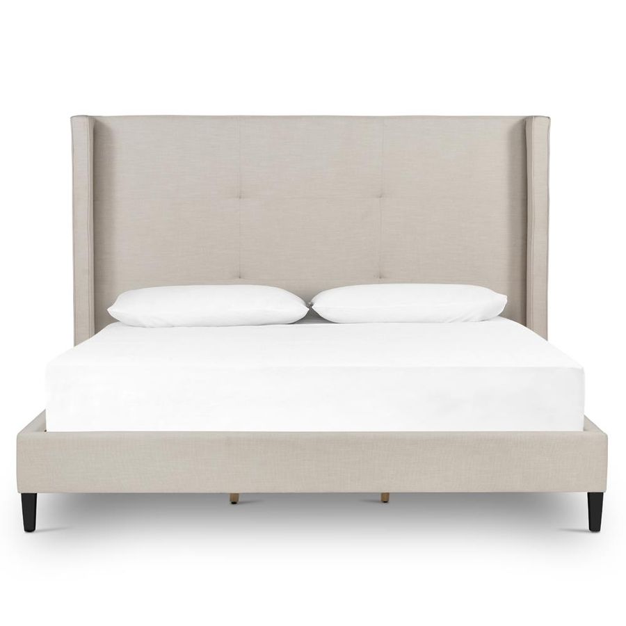 Meryll Modern Classic Beige Performance Brown Solid Wood Frame Bed - King added by Stephanie Northrop