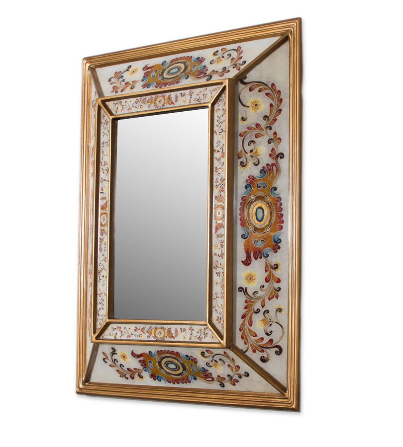 World Menagerie Mendelsohn Regal Majesty Reverse Painted Glass Wall Mirror | Wayfair added by Shannon Jones
