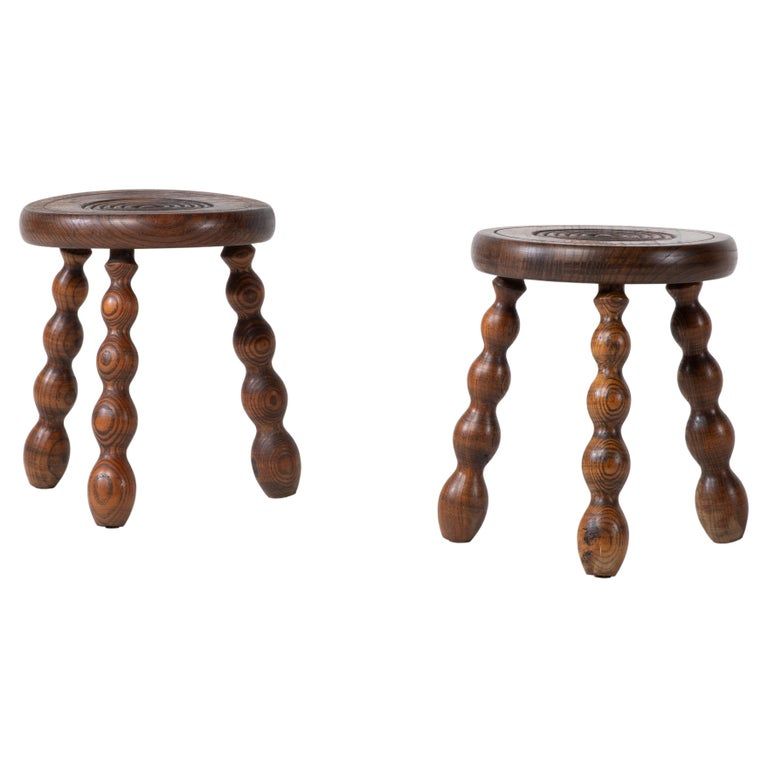 French Brutalist Tripod Stool, a Pair added by Nora O’Neil