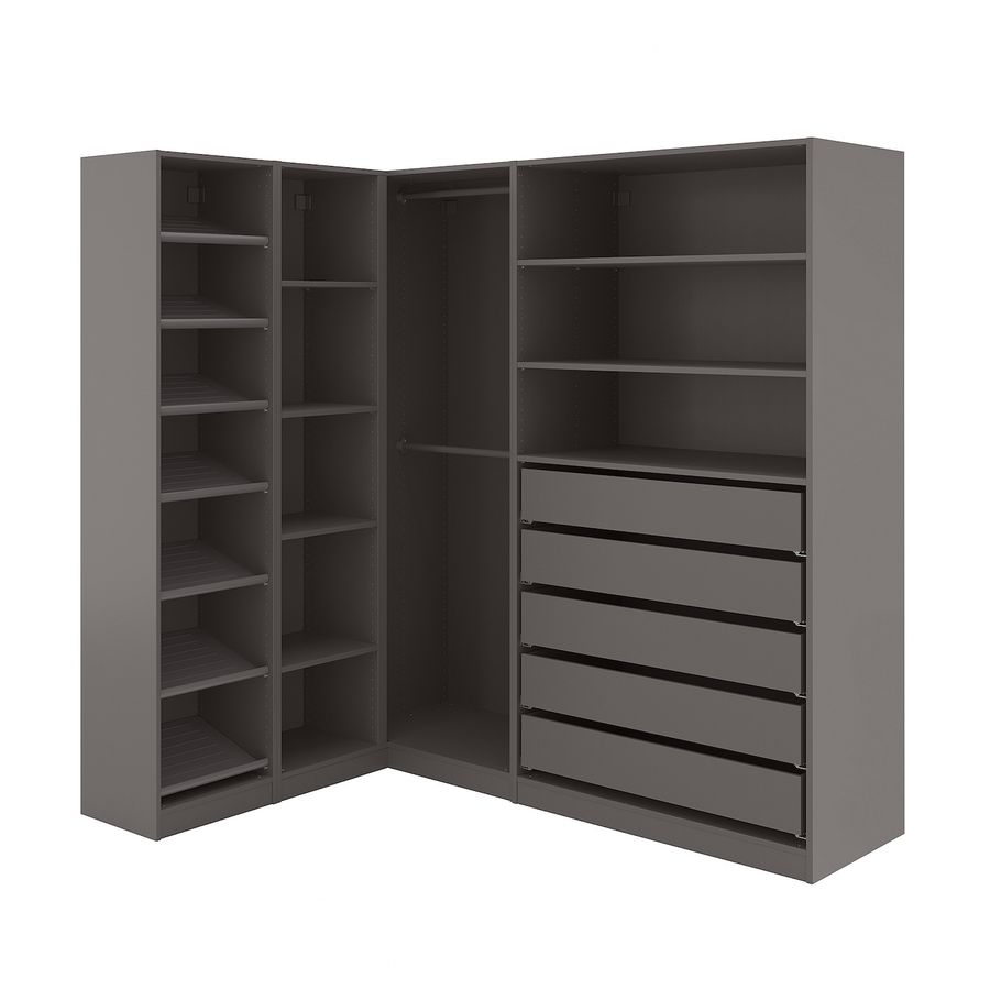PAX corner wardrobe, dark gray, 631/8/737/8x791/4" - IKEA added by Evie Leigh
