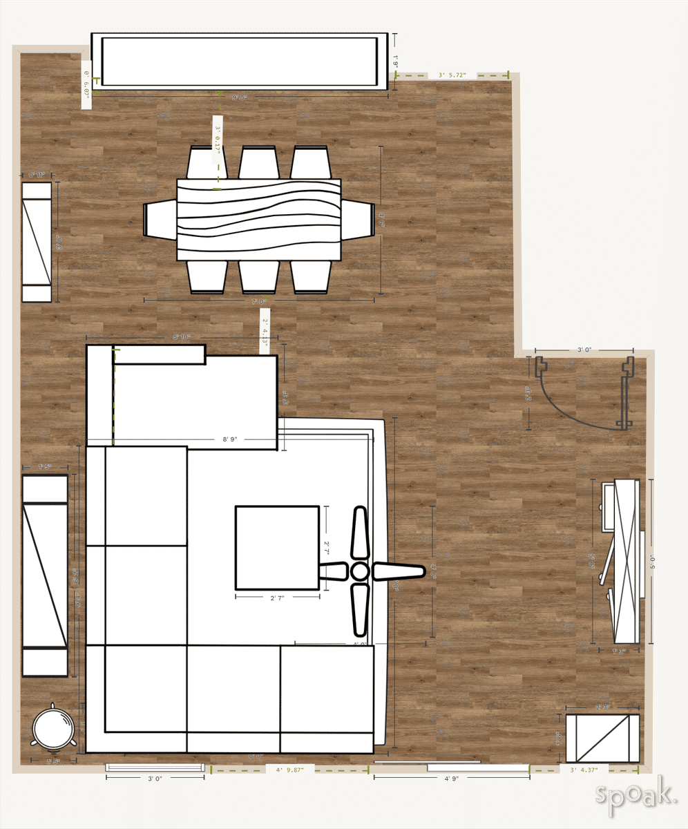 Family Room Plan designed by jazmine Downing