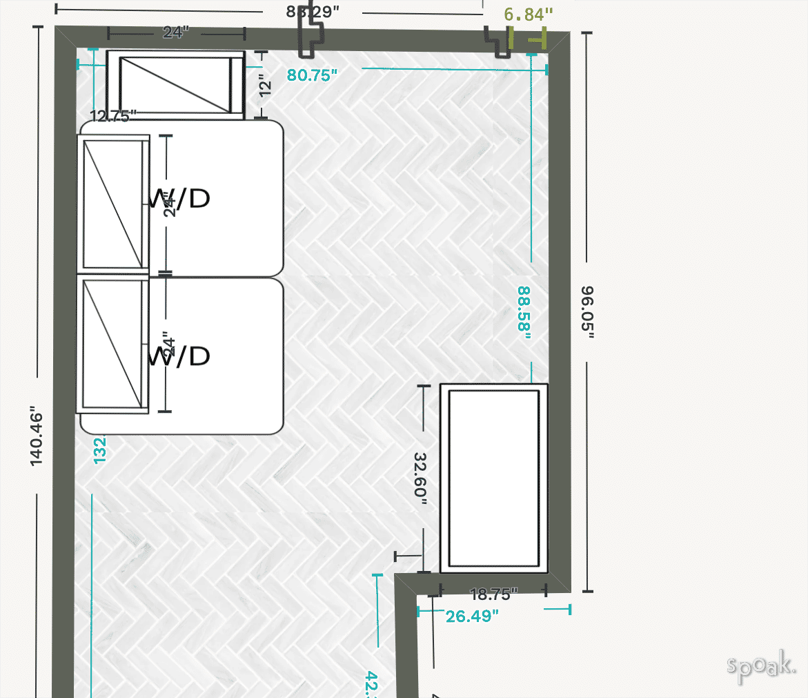 Laundry Room Floor Plan designed by Madison Oliver