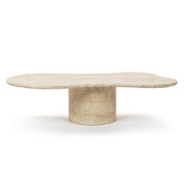 Elyse Freeform Stone Coffee Table with Cylinder Pedestal Base added by Jessica Kubert