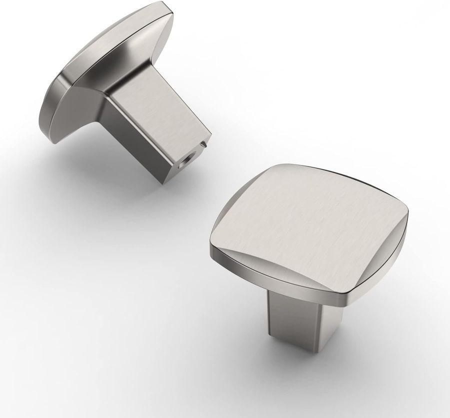 Amerdeco 10 Pack Brushed Satin Nickel Cabinet Knobs, 5/128MM, Silver, Zinc, Bronze (50%, 50%), Arch & Bow, Easy to Install, Kitchen Cabinet Handles, Drawer Knobs, ZH0032 added by HELEN SALGADO