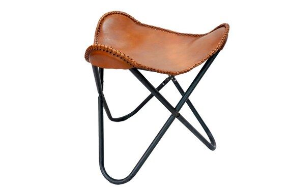 Handmade Leather Stool Foot Rest Table Handmade Butterfly | Etsy added by Elevated by Elise LLC