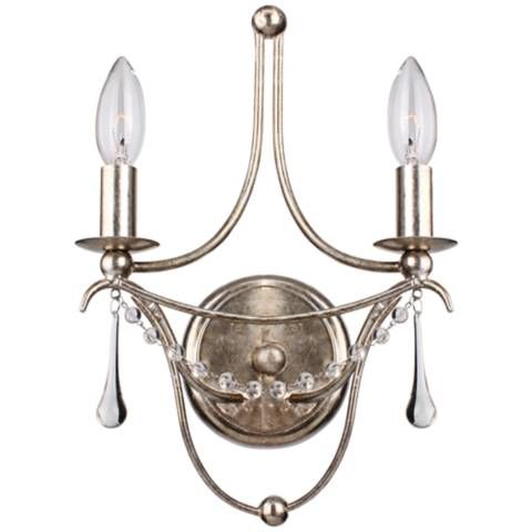 Crystorama Metro 14 1/2" High Antique Silver Sconce - #5P776 | Lamps Plus added by rebecca castro