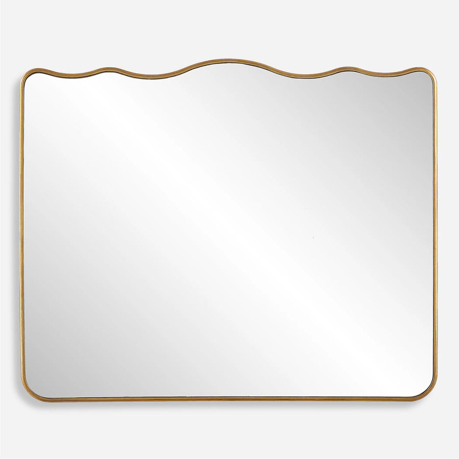 Perla Wavy Top Metal Mirror added by Lindsay Medendorp