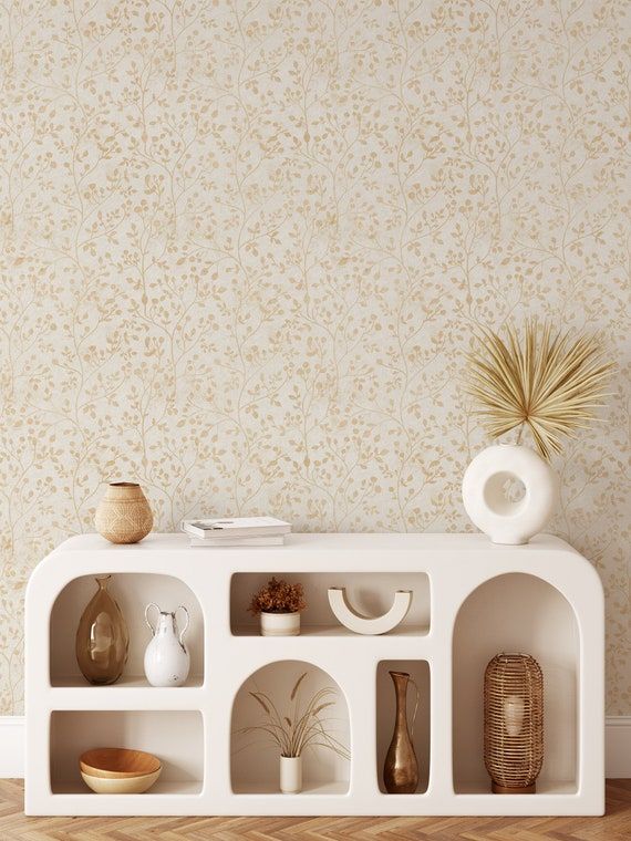 Peel and Stick Wallpaper Terracotta Wallpaper Beige Wallpaper | Etsy added by Kylie Williamson