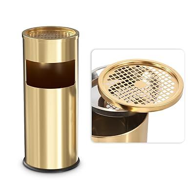 BEAMNOVA Outdoor Trash Can with Lid Gold Stainless Steel Commercial Garbage Enclosure Yard Garage Industrial Heavy Duty Garbage Can with Inside Barrel Waste Container added by Christina Robinson