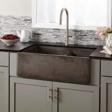 Farmhouse Double 33 Inch Nativestone Apron Front Kitchen Sink added by Natalie Flores