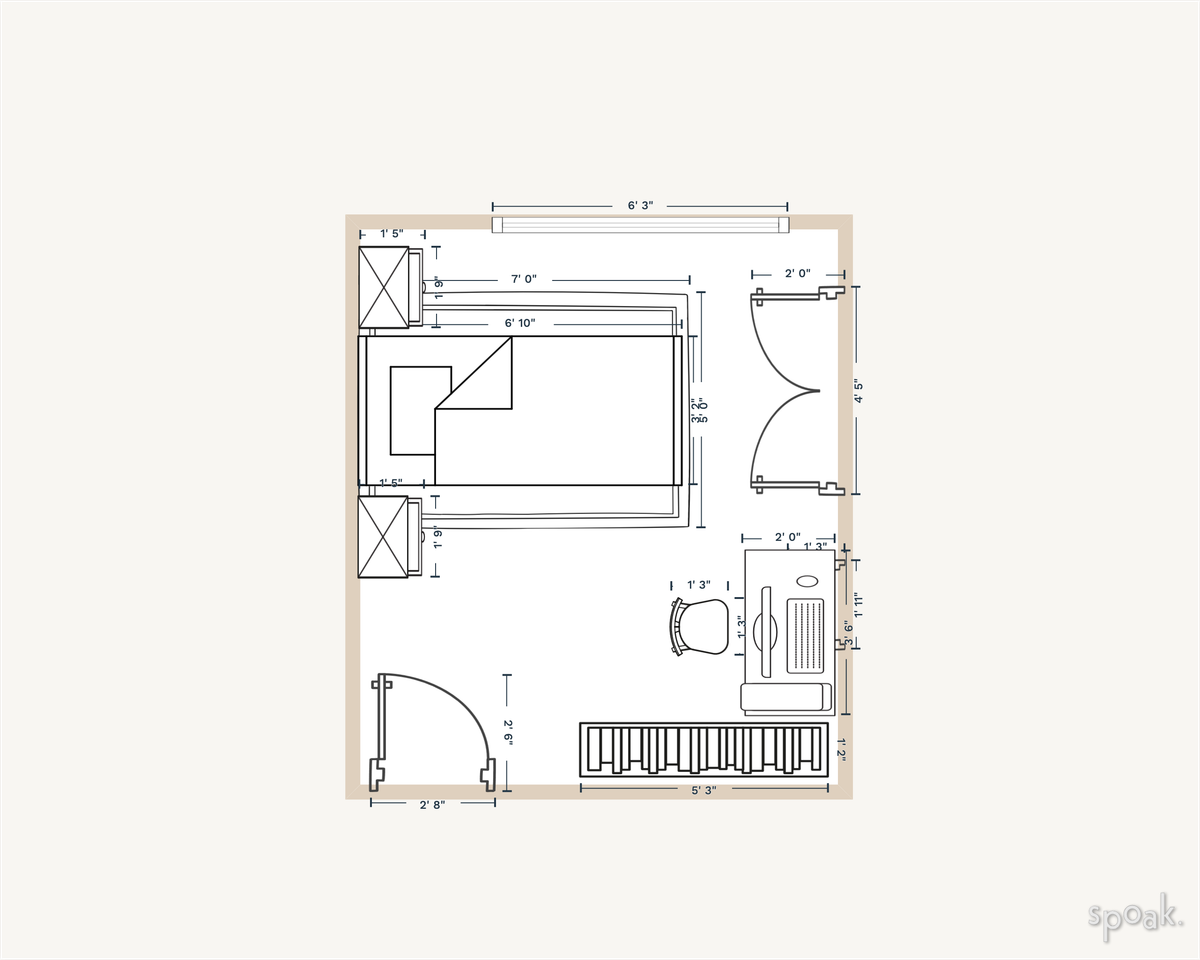 Dorm Room Layout designed by Jennifer Anne