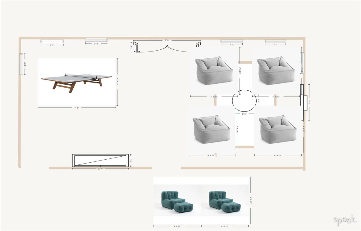 Game Room Floor Plan designed by Kelly Van Glabbeek